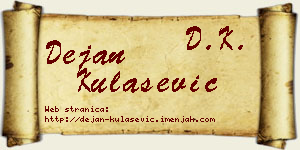 Dejan Kulašević vizit kartica